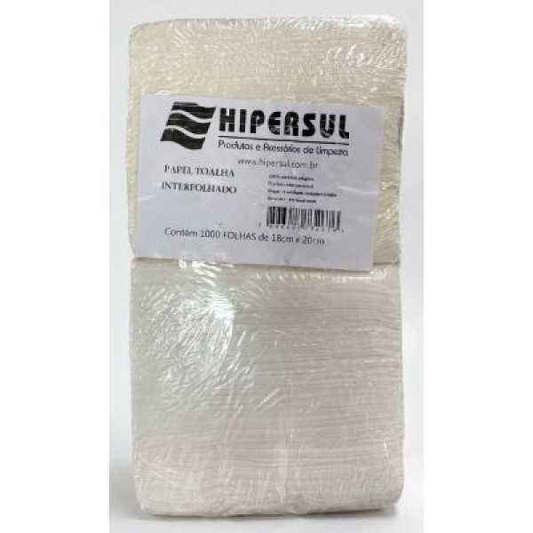 PAP TOALHA INT BRANCO LUXO HP 17,5X20 C/1000 FLS HIPERSUL