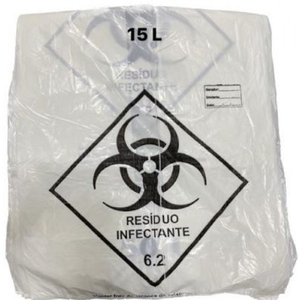 SACO DE LIXO INFECTANTE 15L C/100