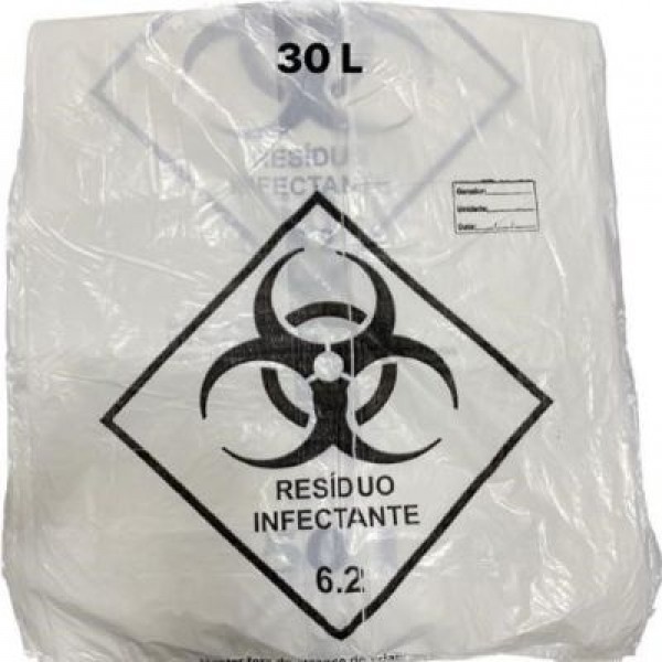 SACO DE LIXO INFECTANTE 30L C/100