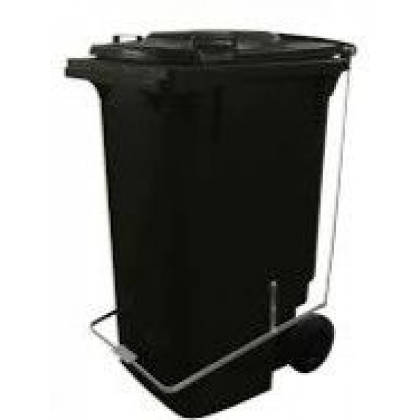 CONTAINER 240L C/PEDAL E RODA  PRETO