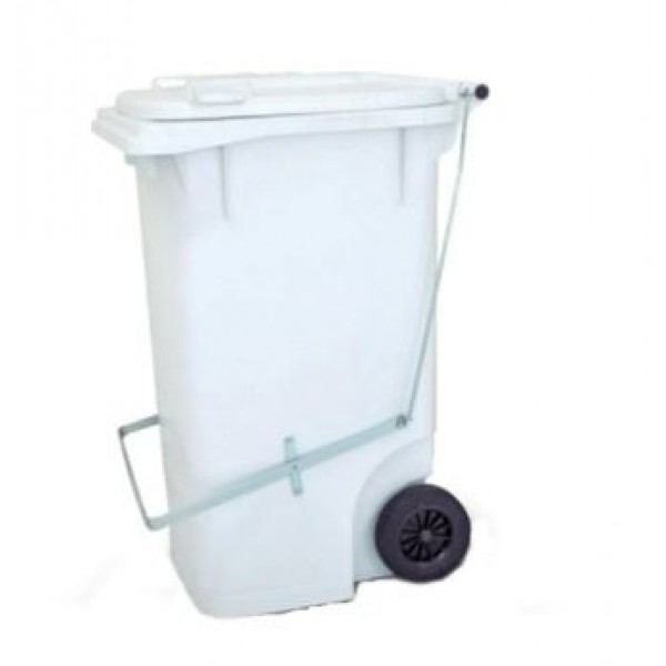 CONTAINER 240L C/PEDAL E RODA BRANCO