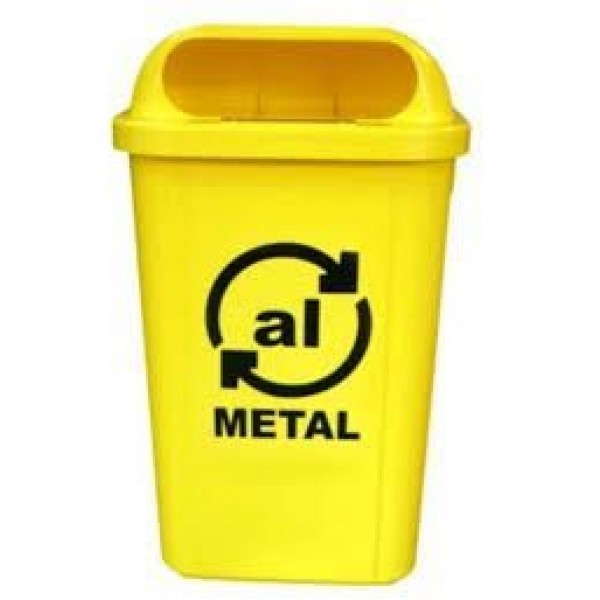 LIXEIRA COLETORA 50L S.PLASTICO C/LOGO AMARELA