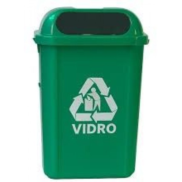 LIXEIRA COLETORA 50L S.PLASTICO C/LOGO VERDE