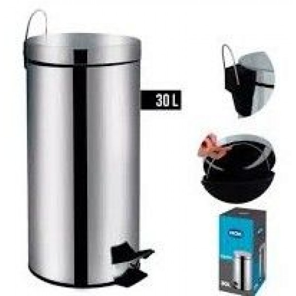 LIXEIRA INOX C/PEDAL 30L