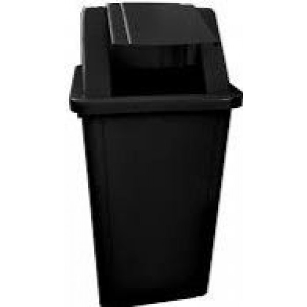LIXEIRA QUADRADA BASC 60L S/ADESIVO PRETA
