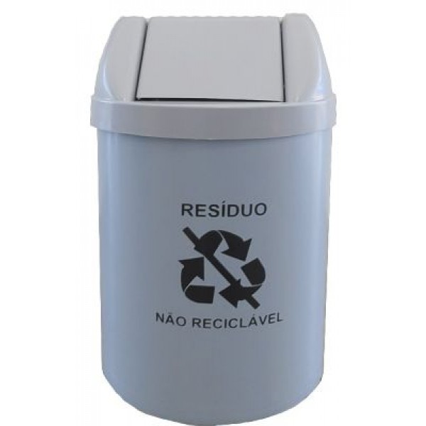 LIXEIRA RED BASC 14L CINZA C/ADESIVO