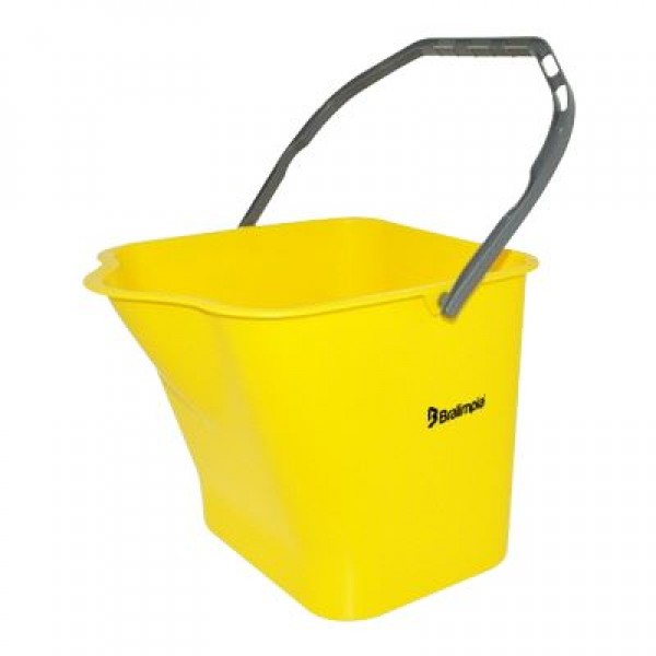 BALDE 15 L C/ALÇA AMARELO BRALIMPIA