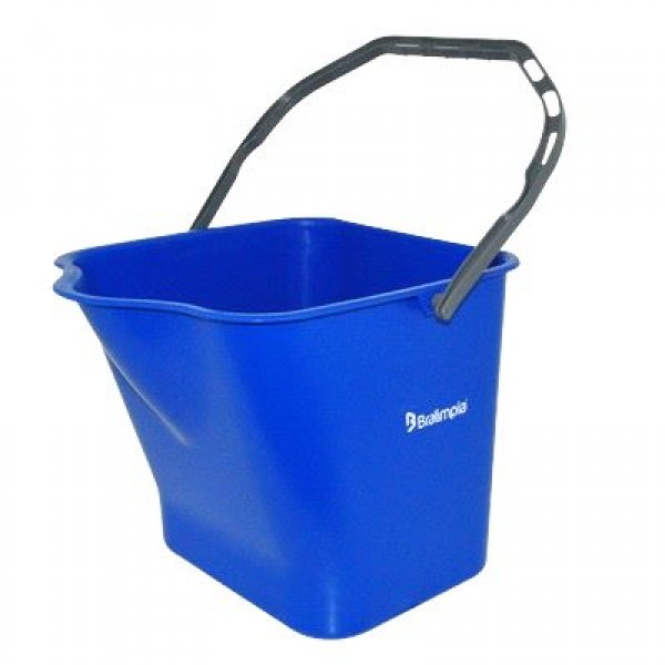 BALDE 15 L C/ALÇA AZUL BRALIMPIA