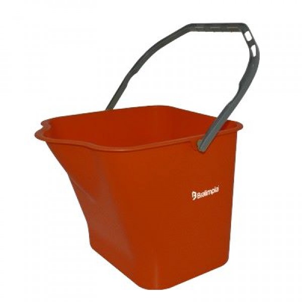 BALDE 15 L C/ALÇA VERMELHO BRALIMPIA