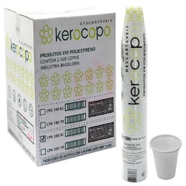 COPO PLAST KEROCOPO 200ML BR CJ C/100 CX 2500UND