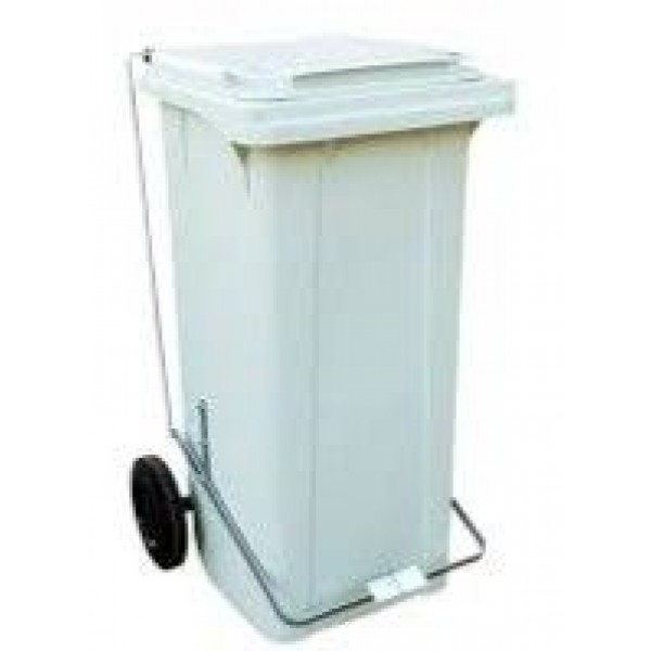 CONTAINER 120L C/PEDAL E RODA BRANCO