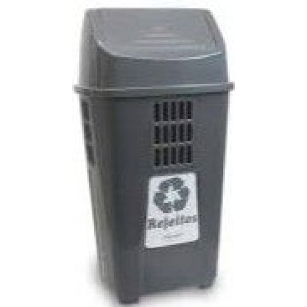 LIXEIRA BASC 50L PLASVALE CINZA 757CZ