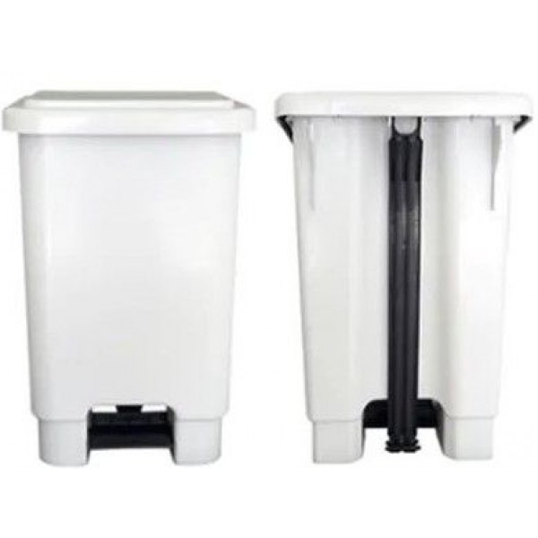 LIXEIRA C/PEDAL 100L BRANCA BRALIMPIA