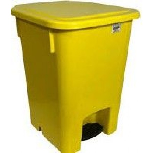 LIXEIRA C/PEDAL 15L AMARELA BRALIMPIA