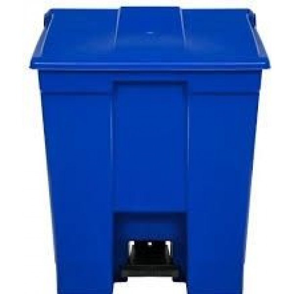 LIXEIRA C/PEDAL 30L AZUL BRALIMPIA