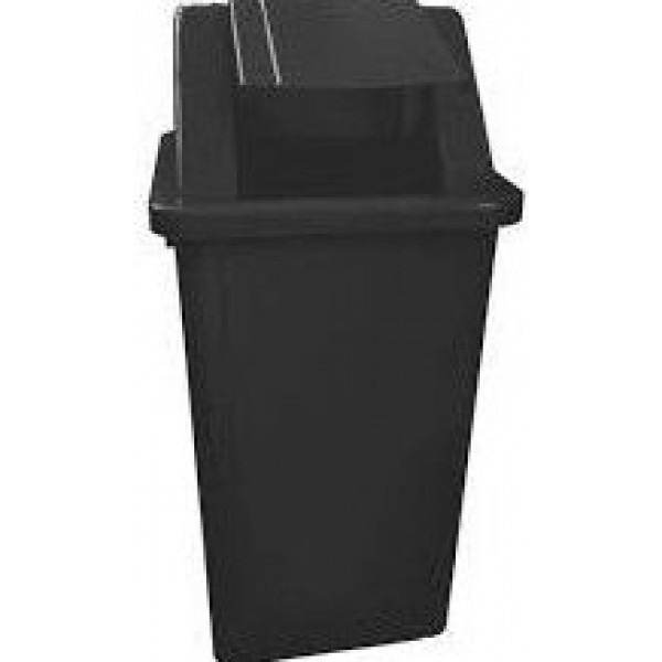 LIXEIRA QUADRADA BASC 100L S/ADESIVO PRETA