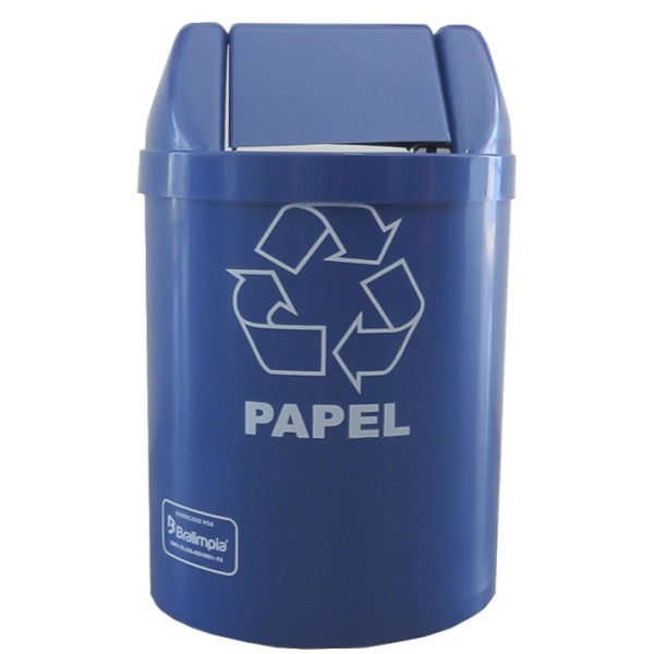 LIXEIRA RED BASC 14L AZUL C/ADESIVO