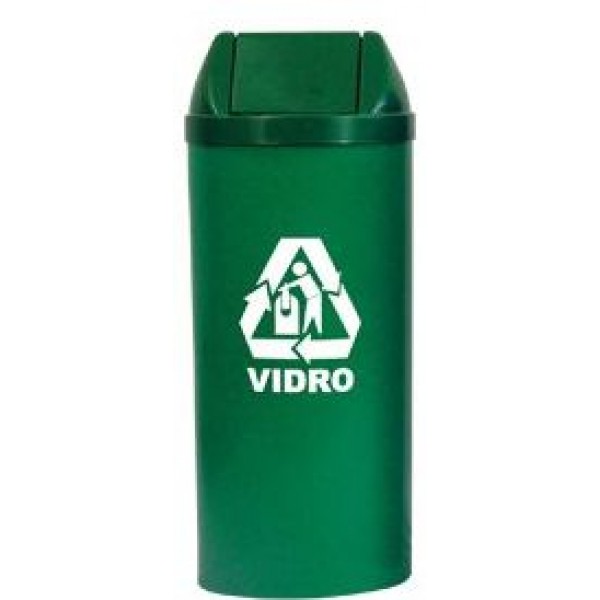 LIXEIRA RED BASC 23L VERDE C/ADESIVO