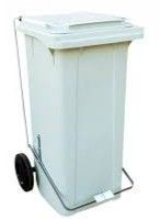 CONTAINER 120L C/PEDAL E RODA BRANCO