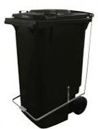 CONTAINER 240L C/PEDAL E RODA  PRETO