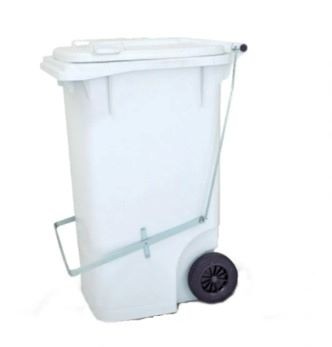 CONTAINER 240L C/PEDAL E RODA BRANCO