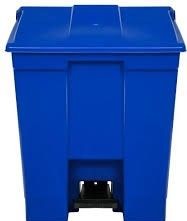 LIXEIRA C/PEDAL 30L AZUL BRALIMPIA