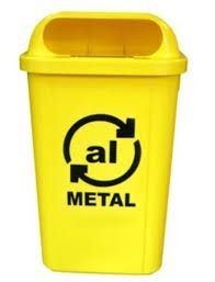 LIXEIRA COLETORA 50L S.PLASTICO C/LOGO AMARELA