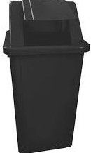 LIXEIRA QUADRADA BASC 100L S/ADESIVO PRETA