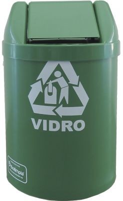 LIXEIRA RED BASC 14L VERDE C/ ADESIVO