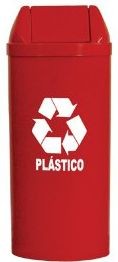LIXEIRA RED BASC 23L VERMELHA C/ADESIVO